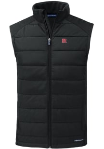 Cutter and Buck Rutgers Scarlet Knights Mens Black Evoke Sleeveless Jacket