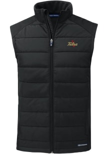Cutter and Buck Tulsa Golden Hurricane Mens Black Evoke Sleeveless Jacket