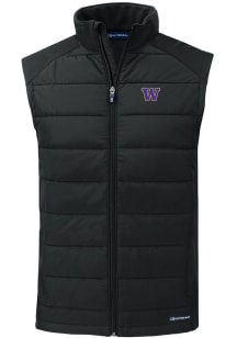 Cutter and Buck Washington Huskies Mens Black Evoke Sleeveless Jacket