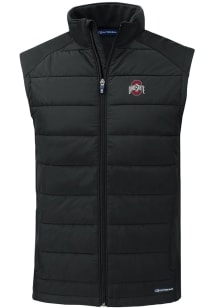 Cutter and Buck Ohio State Buckeyes Mens Black Solid Evoke Sleeveless Jacket