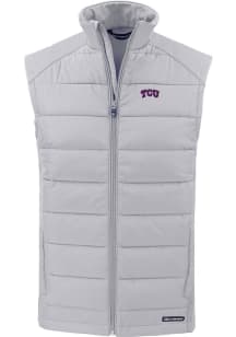 Cutter and Buck TCU Horned Frogs Mens Charcoal Evoke Sleeveless Jacket