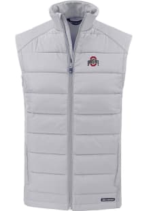 Cutter and Buck Ohio State Buckeyes Mens Charcoal Solid Evoke Sleeveless Jacket
