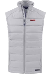 Cutter and Buck UConn Huskies Mens Charcoal Wordmark Evoke Sleeveless Jacket