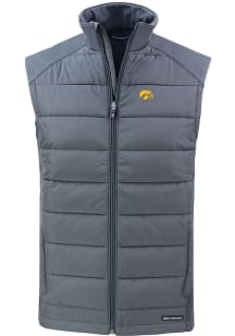 Cutter and Buck Iowa Hawkeyes Mens Grey Evoke Sleeveless Jacket