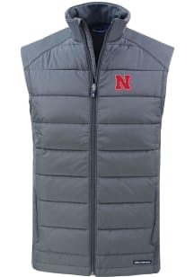 Cutter and Buck Nebraska Cornhuskers Mens Grey Evoke Sleeveless Jacket