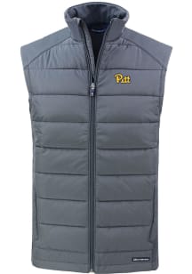 Cutter and Buck Pitt Panthers Mens Grey Evoke Sleeveless Jacket
