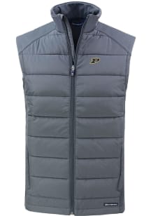 Cutter and Buck Purdue Boilermakers Mens Grey Evoke Sleeveless Jacket