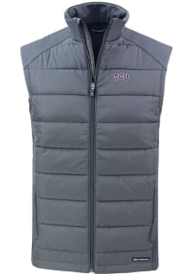 Cutter and Buck TCU Horned Frogs Mens Grey Evoke Sleeveless Jacket