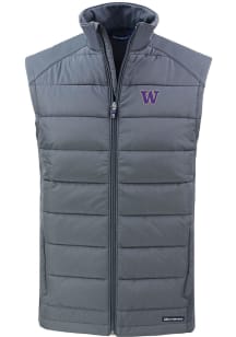 Cutter and Buck Washington Huskies Mens Grey Evoke Sleeveless Jacket