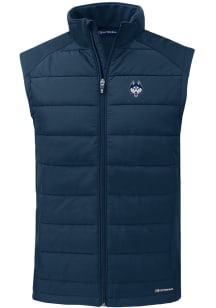 Cutter and Buck UConn Huskies Mens Navy Blue Evoke Sleeveless Jacket