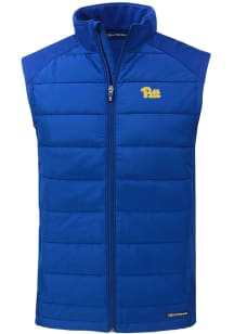 Cutter and Buck Pitt Panthers Mens Blue Evoke Sleeveless Jacket