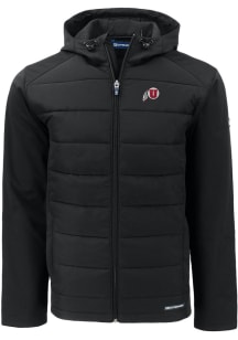 Cutter and Buck Utah Utes Mens Black Evoke Hood Medium Weight Jacket