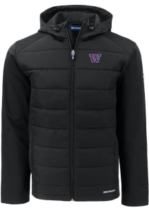 Cutter and Buck Washington Huskies Mens Black Evoke Hood Medium Weight Jacket