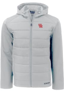 Cutter and Buck Houston Cougars Mens Charcoal Evoke Hood Medium Weight Jacket