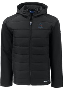 Cutter and Buck Miami Marlins Mens Black Evoke Hood Medium Weight Jacket