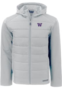 Cutter and Buck Washington Huskies Mens Charcoal Evoke Hood Medium Weight Jacket