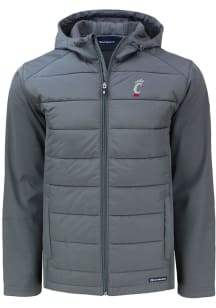 Cutter and Buck Cincinnati Bearcats Mens Grey Evoke Hood Medium Weight Jacket