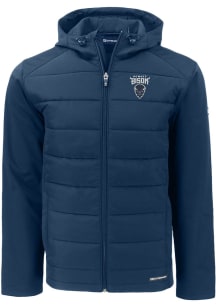 Cutter and Buck Howard Bison Mens Navy Blue Evoke Hood Medium Weight Jacket