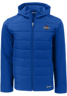 Cutter and Buck Tulsa Golden Hurricane Mens Blue Evoke Hood Medium Weight Jacket