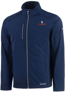 Cutter and Buck Illinois Fighting Illini Mens Navy Blue Evoke Light Weight Jacket