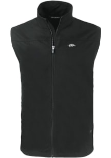 Cutter and Buck Arkansas Razorbacks Mens Black Charter Design Sleeveless Jacket