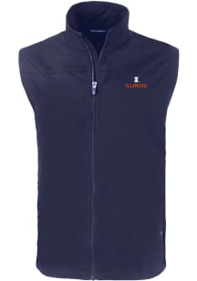 Cutter and Buck Illinois Fighting Illini Mens Navy Blue Charter Sleeveless Jacket
