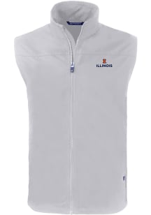 Cutter and Buck Illinois Fighting Illini Mens Grey Charter Sleeveless Jacket