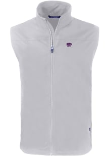 Cutter and Buck K-State Wildcats Mens Grey Charter Logo Sleeveless Jacket