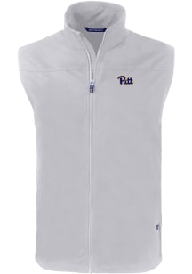 Cutter and Buck Pitt Panthers Mens Grey Charter Sleeveless Jacket
