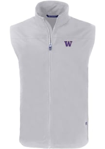 Cutter and Buck Washington Huskies Mens Grey Charter Sleeveless Jacket
