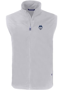 Cutter and Buck UConn Huskies Mens Grey Charter Sleeveless Jacket