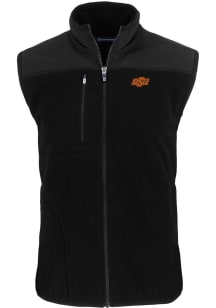 Cutter and Buck Oklahoma State Cowboys Mens Black Cascade Sherpa Sleeveless Jacket