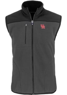 Cutter and Buck Houston Cougars Mens Grey Cascade Sherpa Sleeveless Jacket