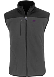 Cutter and Buck K-State Wildcats Mens Grey Cascade Sherpa Sleeveless Jacket