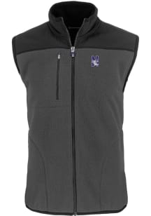 Cutter and Buck Northwestern Wildcats Mens Grey Cascade Sherpa Sleeveless Jacket
