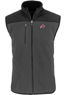 Cutter and Buck Utah Utes Mens Grey Cascade Sherpa Sleeveless Jacket