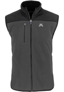 Cutter and Buck Minnesota Golden Gophers Mens Grey Cascade Sherpa Sleeveless Jacket