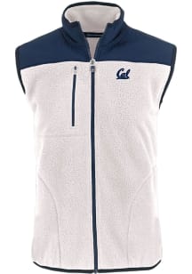 Cutter and Buck Cal Golden Bears Mens White Cascade Sherpa Sleeveless Jacket