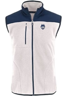 Cutter and Buck UConn Huskies Mens Anthracite Cascade Sherpa Sleeveless Jacket