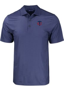 Cutter and Buck Minnesota Twins Mens Navy Blue Pike Eco Geo Print Short Sleeve Polo