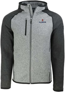 Cutter and Buck Illinois Fighting Illini Mens Grey Mainsail Light Weight Jacket