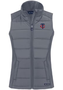 Cutter and Buck Minnesota Twins Womens Grey Evoke Vest