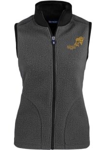 Cutter and Buck North Dakota State Bison Womens Grey Cascade Sherpa Vintage Vest