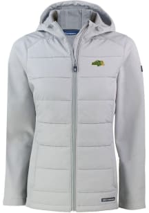 Cutter and Buck North Dakota State Bison Womens Charcoal Evoke Hood Heavy Weight Jacket