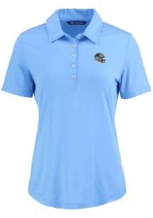 Cutter and Buck Carolina Panthers Womens Light Blue Helmet Coastline Eco Short Sleeve Polo Shirt