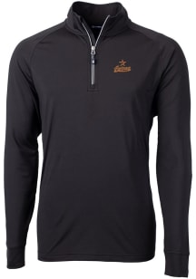 Cutter and Buck Houston Astros Mens Black Cooperstown Adapt Eco Big and Tall Qtr Zip