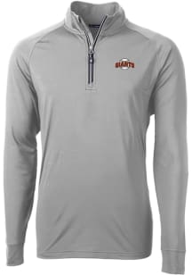 Cutter and Buck San Francisco Giants Mens Grey Cooperstown Adapt Eco Big and Tall Qtr Zip