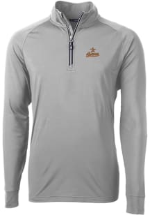 Cutter and Buck Houston Astros Mens Grey Cooperstown Adapt Eco Big and Tall Qtr Zip