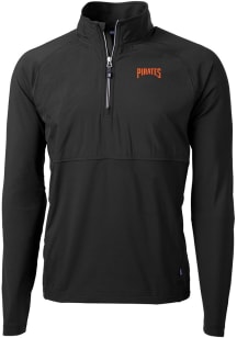 Cutter and Buck Pittsburgh Pirates Mens Black Cooperstown Adapt Eco Hybrid Long Sleeve Qtr Zip Pul..