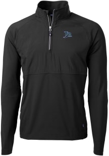 Cutter and Buck Tampa Bay Rays Mens Black Cooperstown Adapt Eco Hybrid Long Sleeve Qtr Zip Pullove..